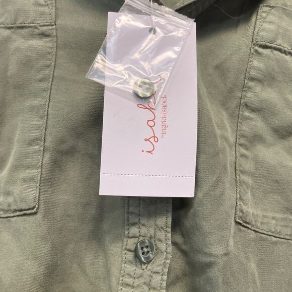 Isabel By Ingrid & Isabel Button-Front Belted Maxi Maternity Dress Green Size S - Picture 5 of 7